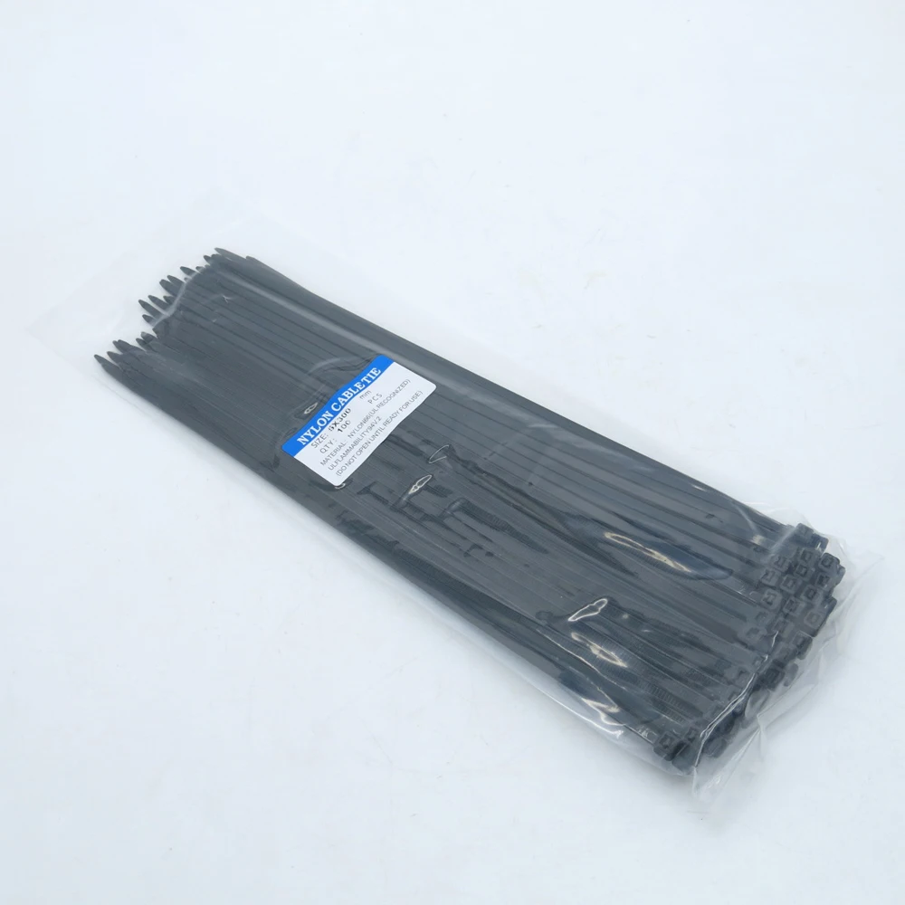 5x300mm black 100pcs 100 мм 150 мм 200 мм 300 мм нейлоновые кабельные стяжки, набор черных профессиональных кабельных стяжек для ПК велосипедной промышленности(100 шт - Цвет: 5x300mm black 100pcs