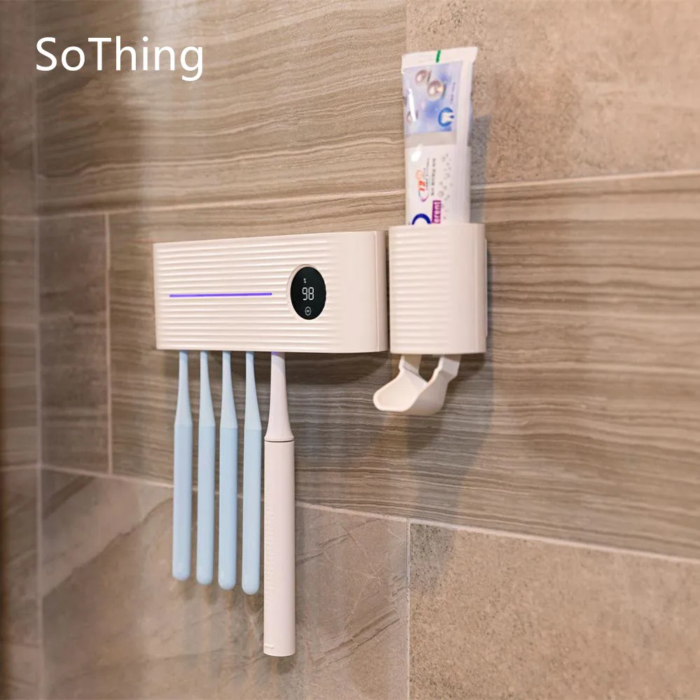 Youpin-Soporte esterilizador de cepillo de dientes con luz UV, dispensador automático de pasta de dientes antibacteriana, inhibe las bacterias