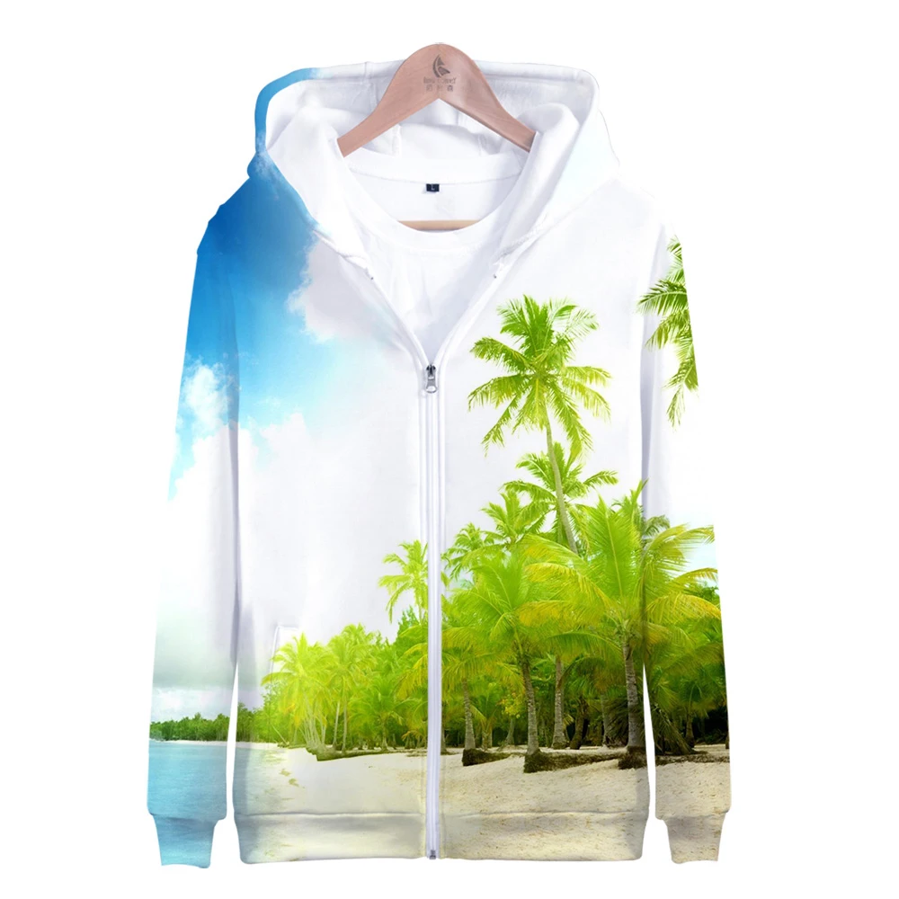 Мужские и женские толстовки с капюшоном Green Tree осенне-зимнее пальто на молнии