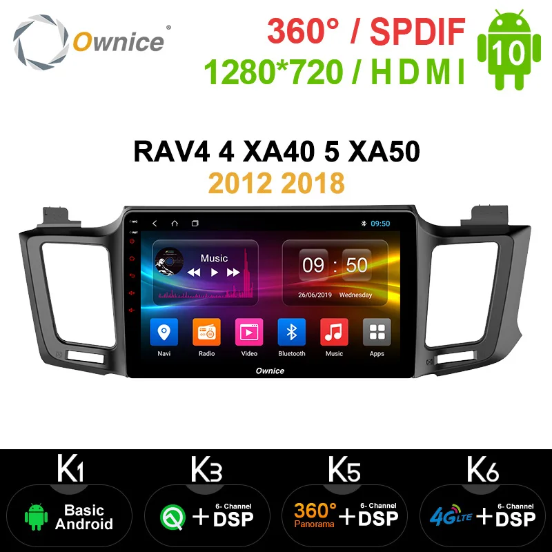 Ownice Восьмиядерный Android 10 0 автомобильный 2din радио плеер GPS для Toyota RAV4 4 XA40 5 XA50 2012 2018