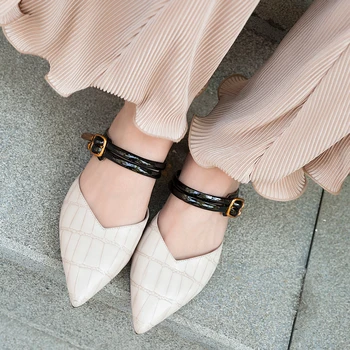 

Sarairis Dropship Brand Design Chunky Heels Summer Pointed Toe Shoes Women Sandal Mules Woman Pumps