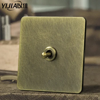 

Brass wall switch Vintage Toggle switch 220V 1gang2gang3gang4gang 2way 10A retro switch light Switch for living room brass lever
