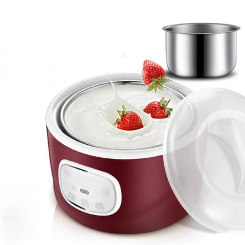 Mechanical no cup DETID Автоматическая электрическая Йогуртница многофункциональная нержавеющая сталь Leben контейнер Natto рисовое вино машина четыре йогурта чашки 1л - Цвет: Mechanical no cup