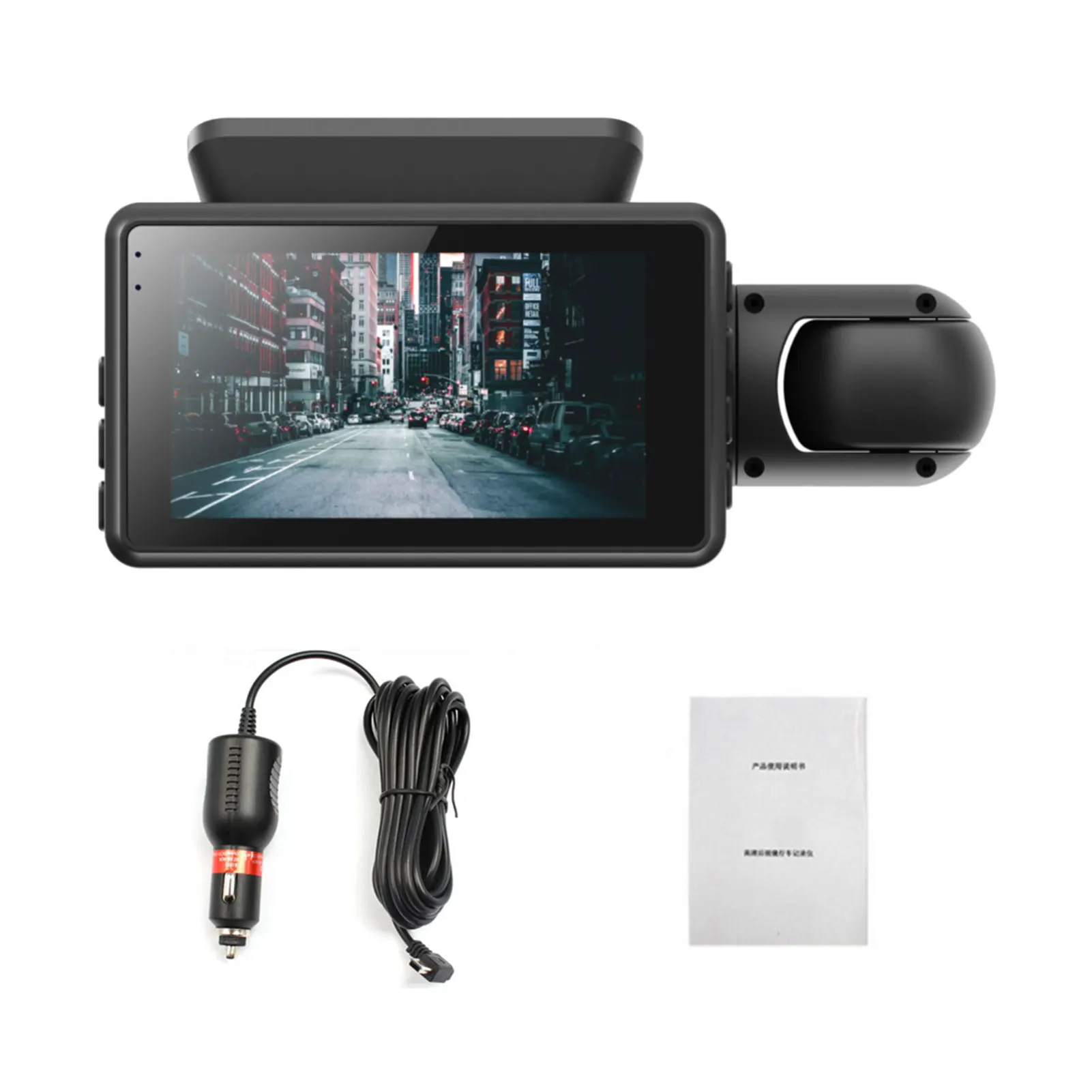 

3'' HD Car Dash Cam DVR Driving Video Recorder Dash Camera 120 Degrees Dual Camera Lens 24-hour Parking Monitoring