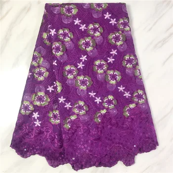 

High Quality African Swiss Voile Lace fabric With Stone 100% Cotton Embroidered Lace dress Fabrics FP109