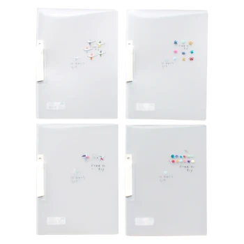 

4pcs/set Durable Frosted Office Vouchers Desktop Organizer Home File Folder A4 Students Documents Rotatable Clip Clear PP School