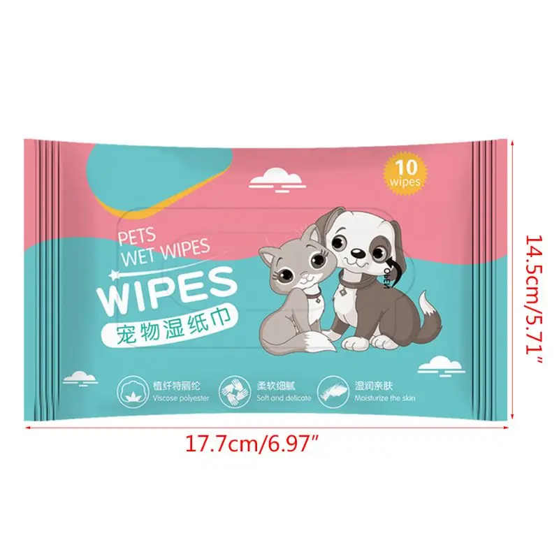 Toallitas húmedas para ojos de mascotas, toallitas de papel de limpieza para perros y gatos, removedor de manchas, suministro M68E, 10 Uds.