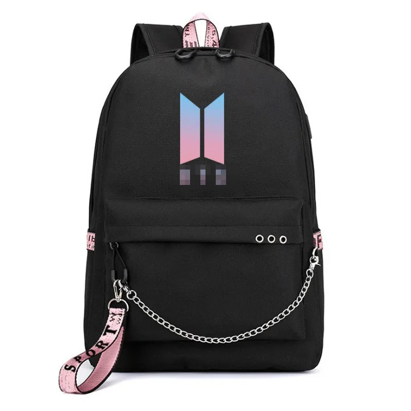 Online Kette rucksack erwachsene nette USB lade peripheren tasche für teen teenager armee bombe kpop rucksack reise 45cm 17\