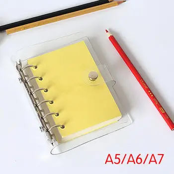 

PVC Transparent Notepad Cover Loose Leaf Cover Ring Binder Cover Universal School Supplies Document Writing Book Partical