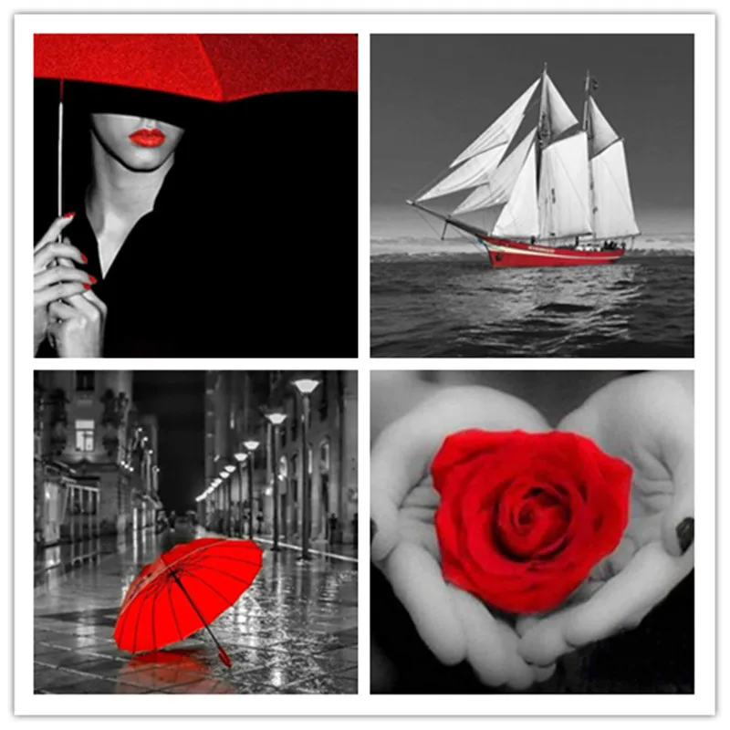 

Diamond Painting Landscape Roses Flower Cross Stitch DIY Diamond Portrait Picture Of Home Decoration Christmas gift