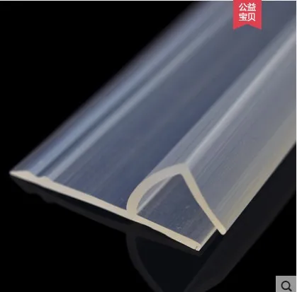 

4 Meter/lot Widened F/h shape silicone rubber shower room door window glass seal strip weatherstrip for 6/8/10/12 mm glass