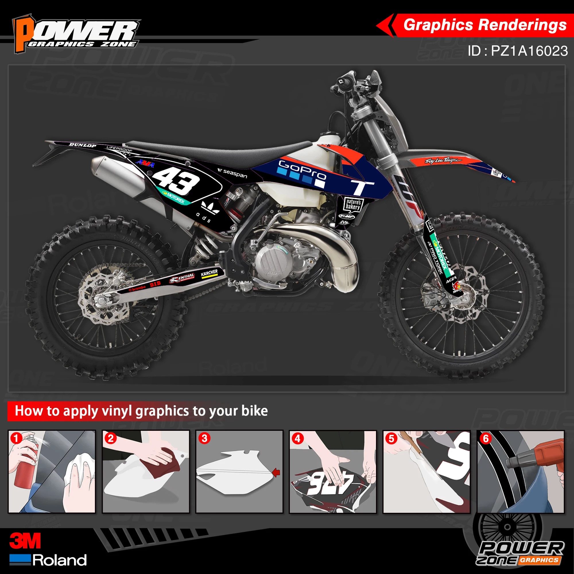 Персонализированные графические фоны PowerZone Team наклейки 3M Набор наклеек для KTM SX SXF