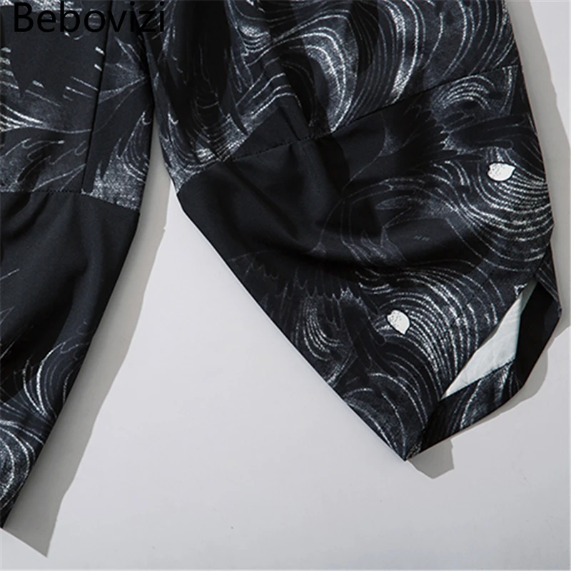 Bebovizi 2020 Japanese Style Harajuku Men Trousers Sakura Samurai Costume Loose Fashion Women Traditional Bloom Pants Haori