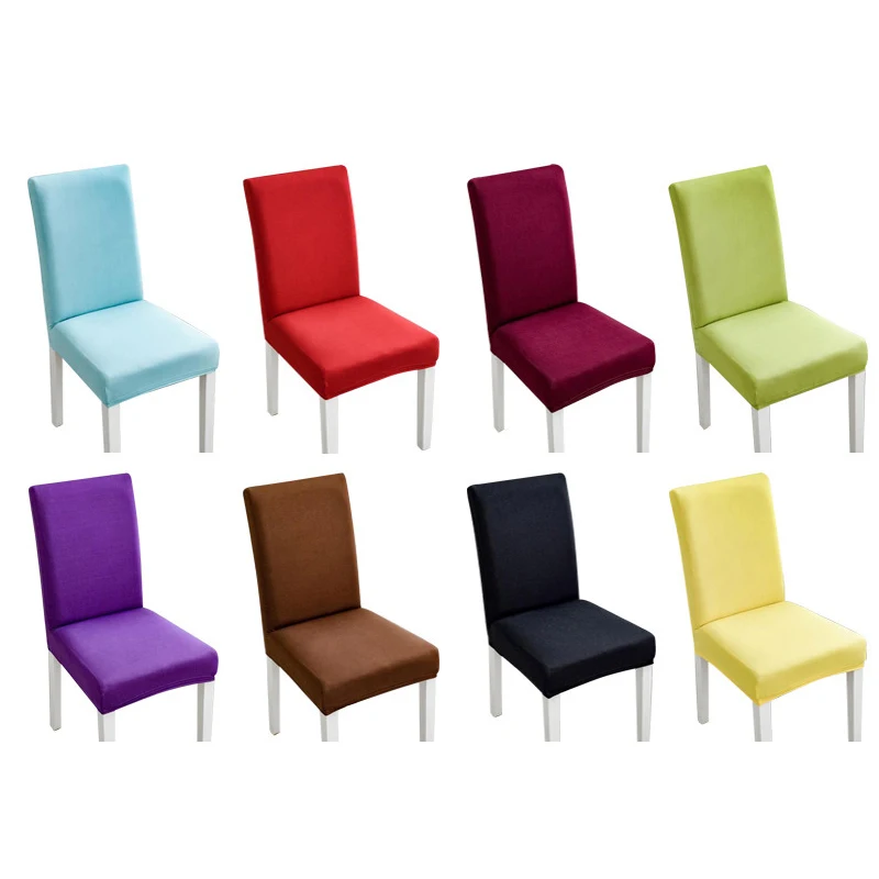

Solid Color Chair Cover Spandex Stretch Elastic Chair Covers Slipcovers For Dining Room Banquet Hotel Kitchen Universal Size