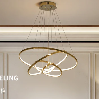 

New Modern Led Chandelier Rings Circle Ceiling mounted LED Chandelier Lighting For Living room Dining room Kitchen Chrome&Gold