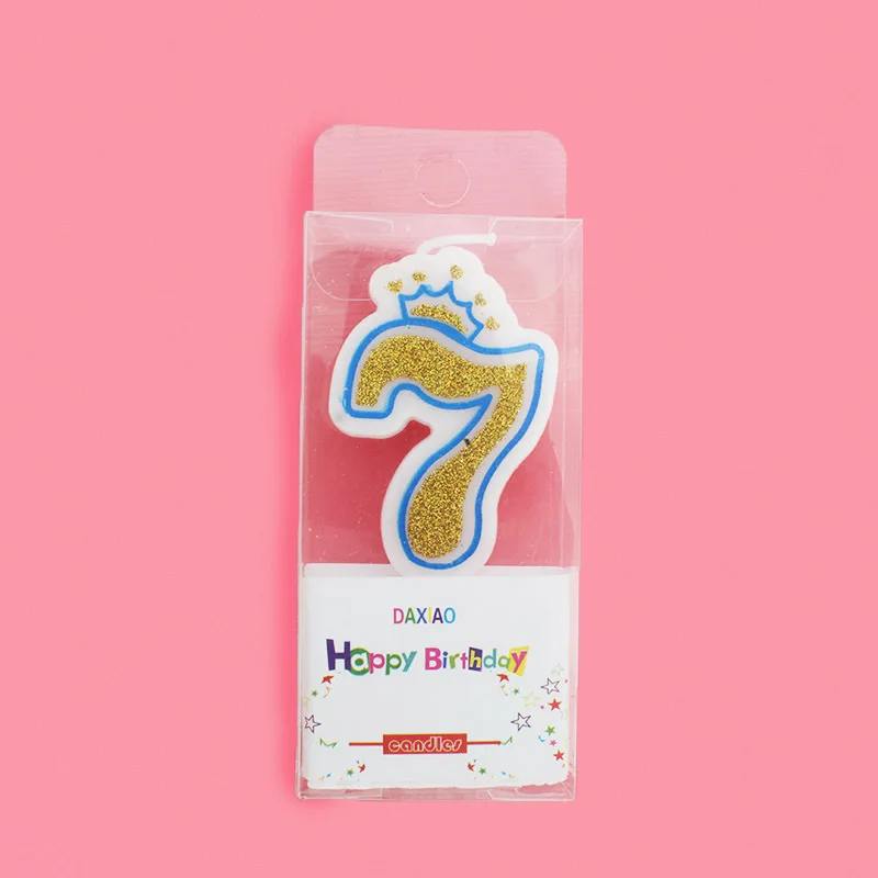 Creative Gold Pink/Blue Birthday Number Candles 0-9 for Kids Adult Girls Boys Birthday Party Candles Supplies Cake Decorations - Цвет: 7