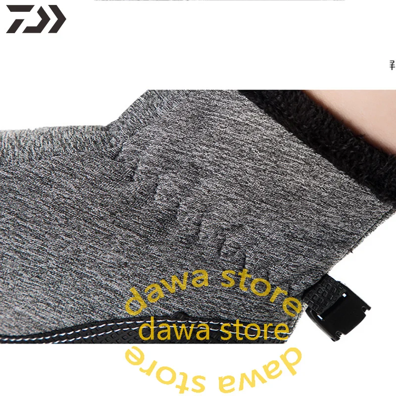 Daiwa водонепроницаемые теплые рыболовные перчатки мужские зимние альпинистские противоскользящие полный палец светодиодный пальцевой светильник перчатки дышащая молния одежда