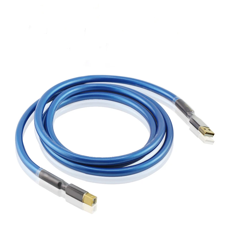 HI End посеребренный USB кабель USB2.0 A to B цифровой аудио DAC Профессиональный 2 0 Поворотный Кабель|Коннекторы и