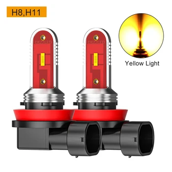 

2pcs Daytime Running Aluminum Lamp H8 H11 9005 9006 For Car Super Bright Front Bulbs Led Fog Light Styling Replacement Parts
