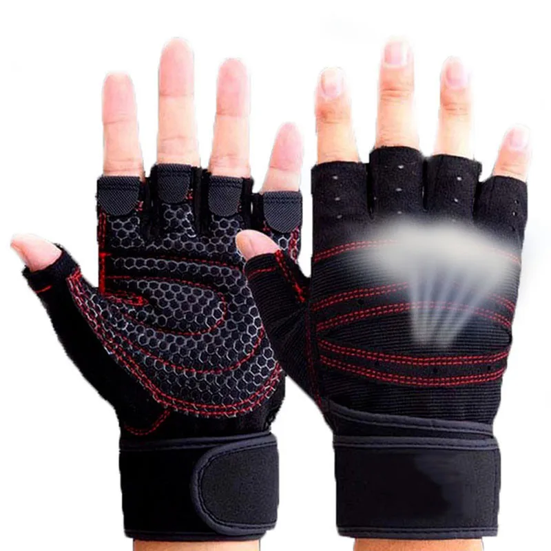 thumbnail image 1 of Guantes de gimnasio para levantamiento de pesas con palma antideslizante para entrenamiento de crossfit, ejercicio, fitness y culturismo para hombres y mujeres, 1 of 5