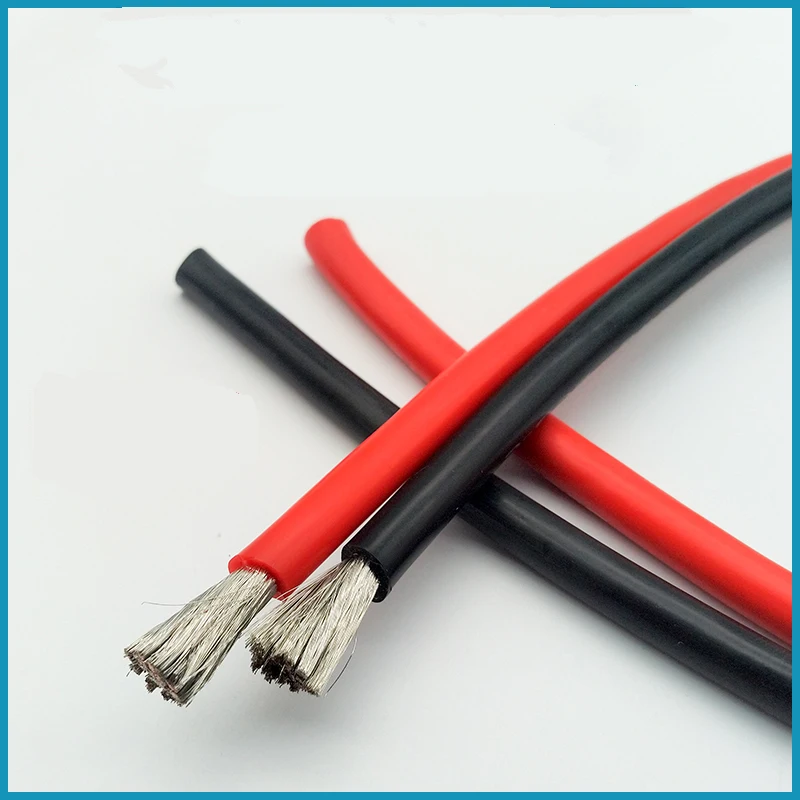 1 м черный и красный силиконовый провод 6AWG 10AWG 12AWG 14AWG 16AWG 18AWG термостойкий мягкий