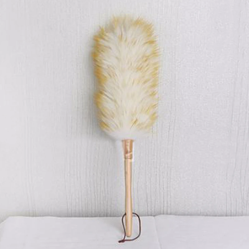 Современная Пылезащитная щетка из шерсти ягненка деревянная ручка для домашнего уборки диван нестатическая подвесная веревка длинная мягкая щетка для автомобиля