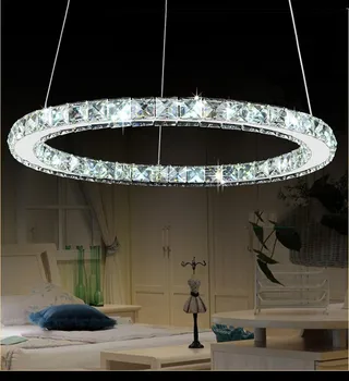 

Modern Circle Crystal Chandelier Light LED Chandeliers Ring light Fixture Chandelier Lighting for Porch Hallway Stairs