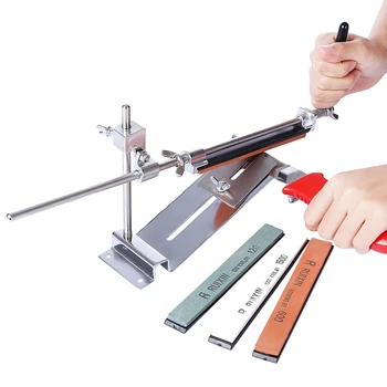 

New Update Knife Sharpener Stainless Steel knives Whetstone Professional Kitchen Grinder Sharpening System with 4 Grindstone