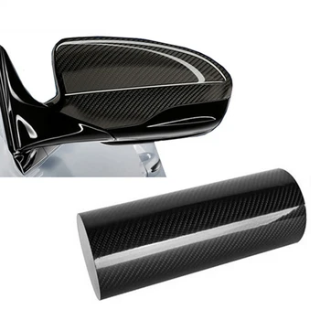 

High Gloss 5D Carbon Fiber Vinyl Foil Film Car Wrap Protector Sticker Decal Black DIY Waterproof All Weather Adhesive Tape 152cm