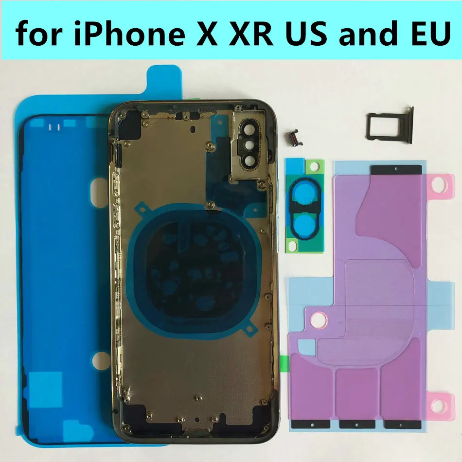 

Replacement Parts Back Cover for iPhone X XR Rear Housing Battery Door with Back Glass and Logo