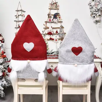

Christmas Chair Back Cover Santa Clause Hat Christmas Decoration for Home New Year Decor Decoracion