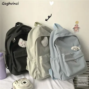 

Backpacks Women Zipper Solid Multi-storage Student Womens Travel Multi-function Large Capacity Lovely Waterproof Collage Bag Ins