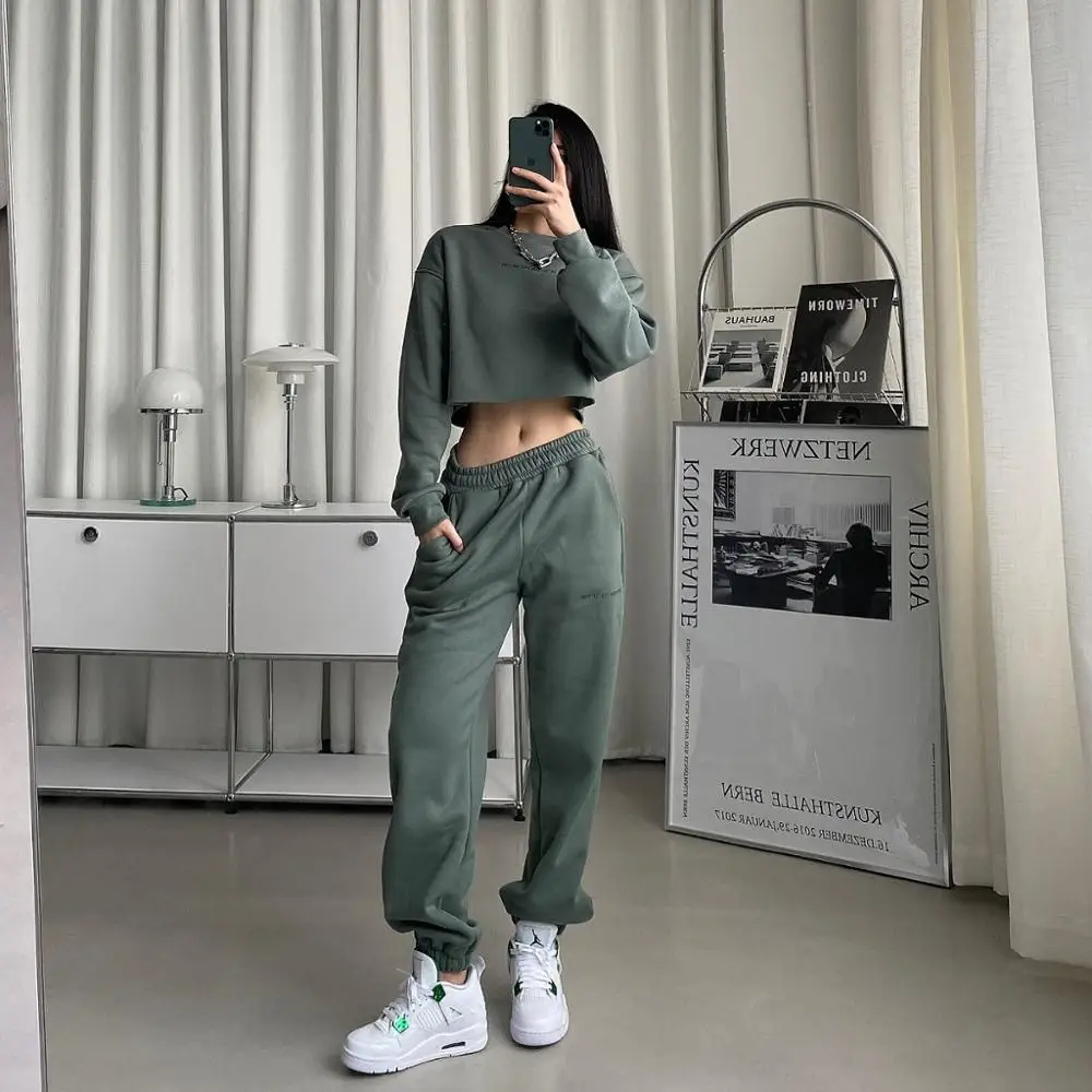 Fleece Sweatpants and Hoodie Set Women 