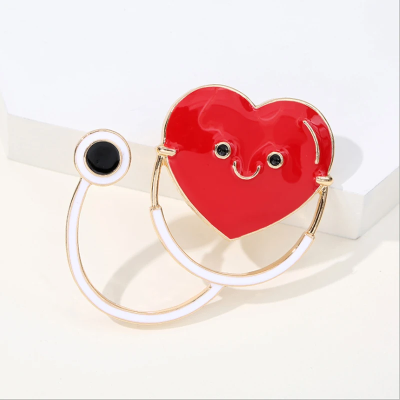 Elegant Heart-Shaped Medical Brooch Pin - Perfect