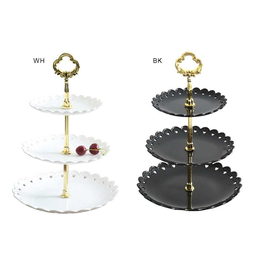 

Petal Plastic Fruit Tray Three-layer Dessert Rack Dried Fruit Storage Tray Multi-layer Fruit Tray Dessert Cake Rack
