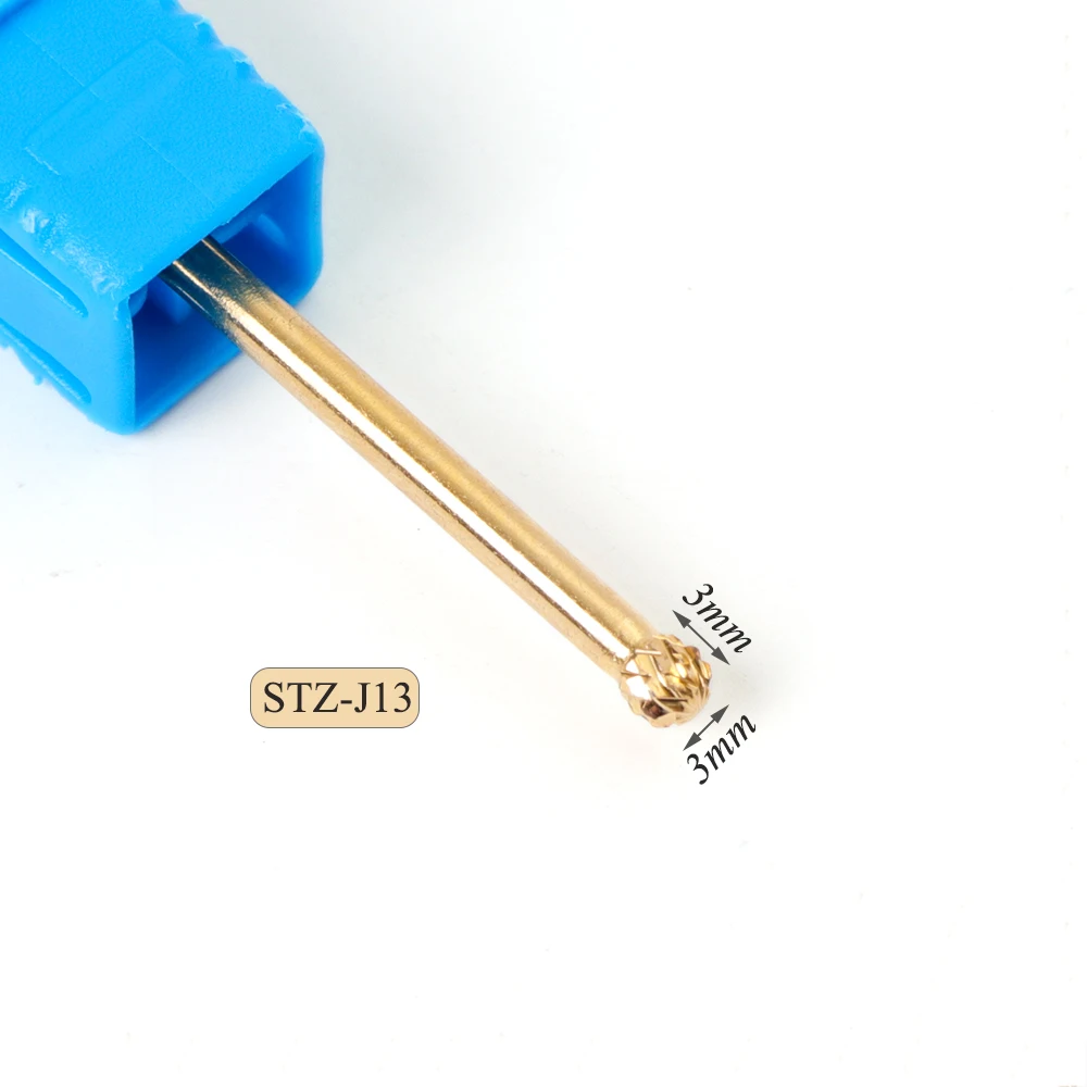20 типов золотых фрез для маникюра, твердосплавное сверло для ногтей, роторная насадка, электрическая пилочка для ногтей, аксессуары, инструмент SASTZ-J-1 - Цвет: STZ-J13