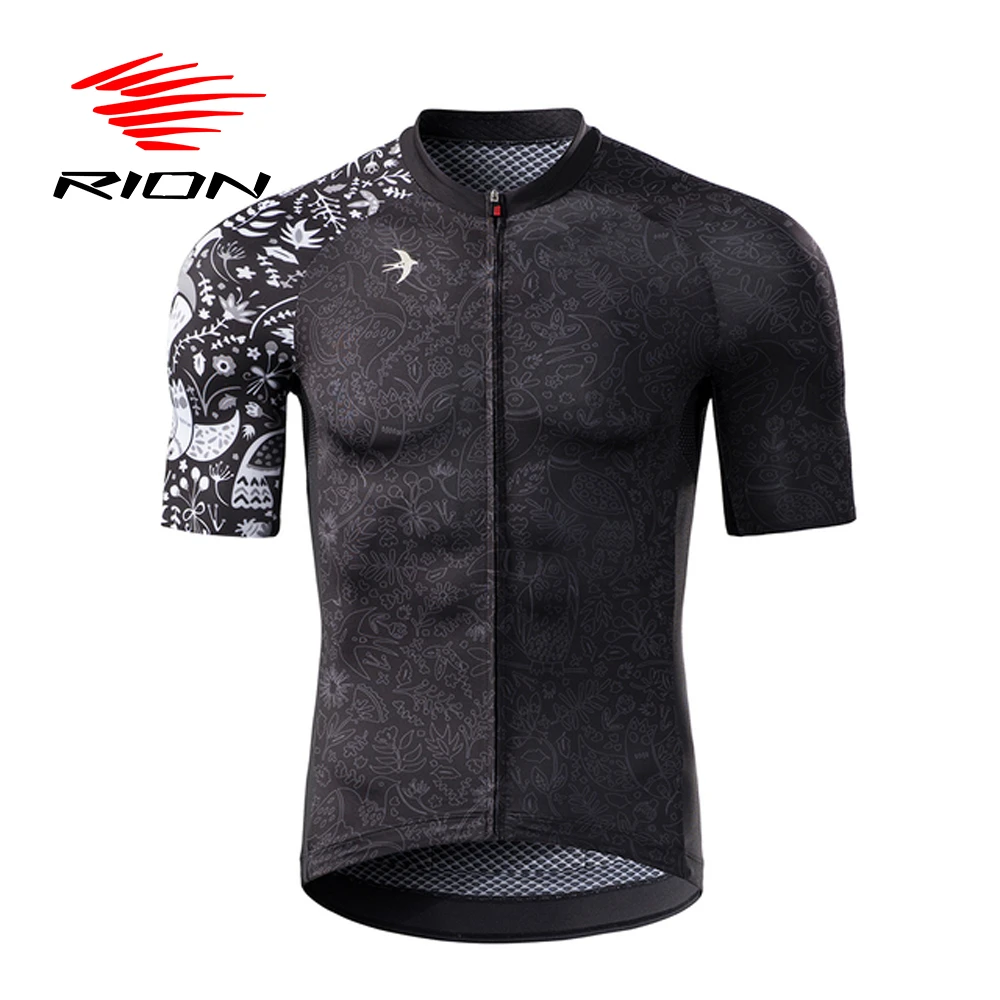 Rion Men Cycling Jersey Motocross Short Sleeves Tops Bicycle Retro Mtb