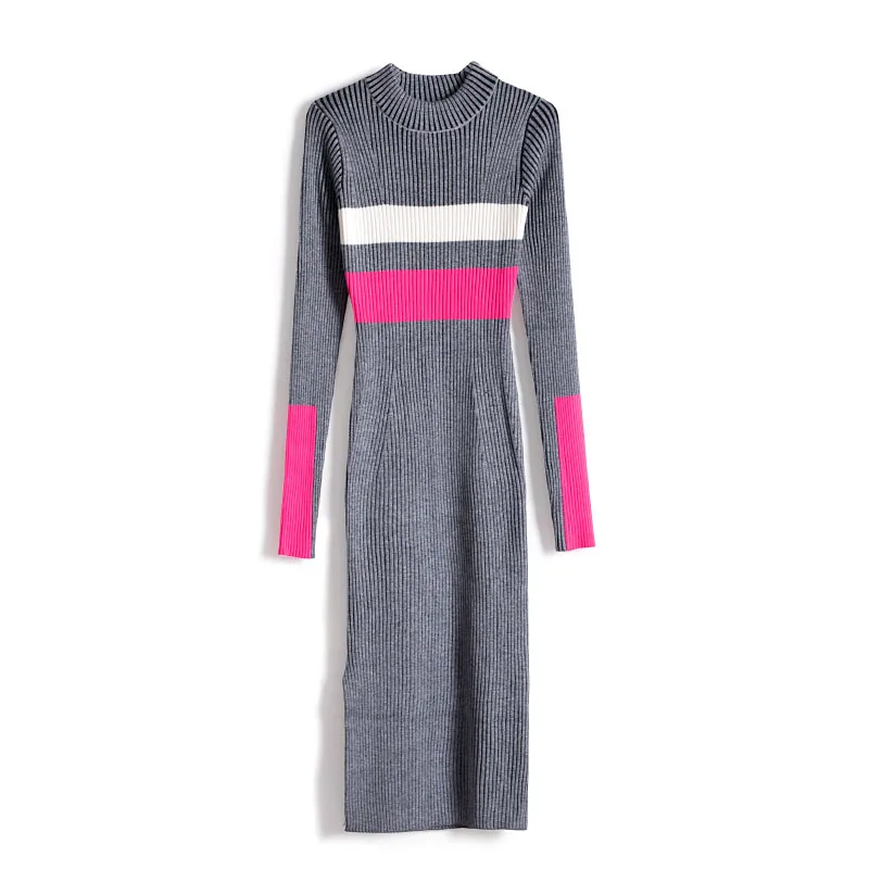 Vrouwen Top Fashion Vadim 2019 Herfst En Kasjmier Gebreide Jurk Taille Lange Slits Gestreepte Kleuraanpassing Sexy Bag Hip vrouw Vrouwen Top Fashion Vadim 2019 Herfst En Kasjmier Gebreide Jurk Taille Lange Slits Gestreepte Kleuraanpassing Sexy Bag Hip vrouw