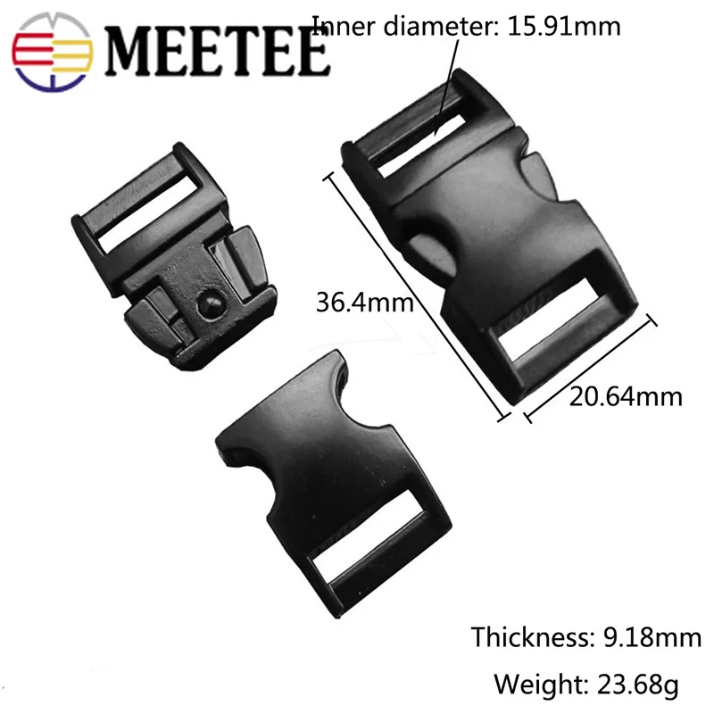 Meetee 2/10 шт 16 мм высокосортная металлическая боковая разъемная Пряжка для 15 тесьмы