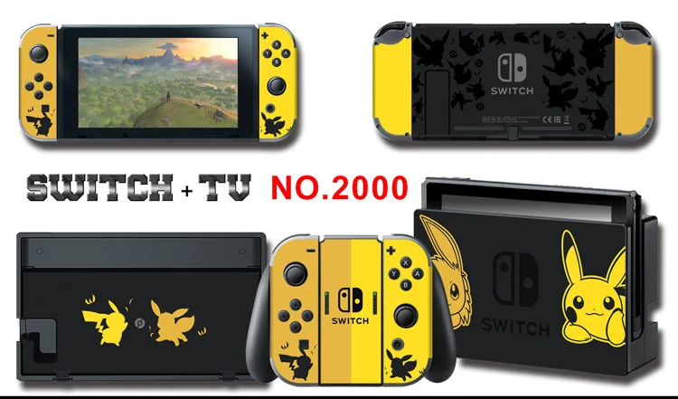 1set New Cute Anime Full Body Sticker for NS Switch Protective Cover Skin Colorful Art for Game Console Joy-Con Controller Decor