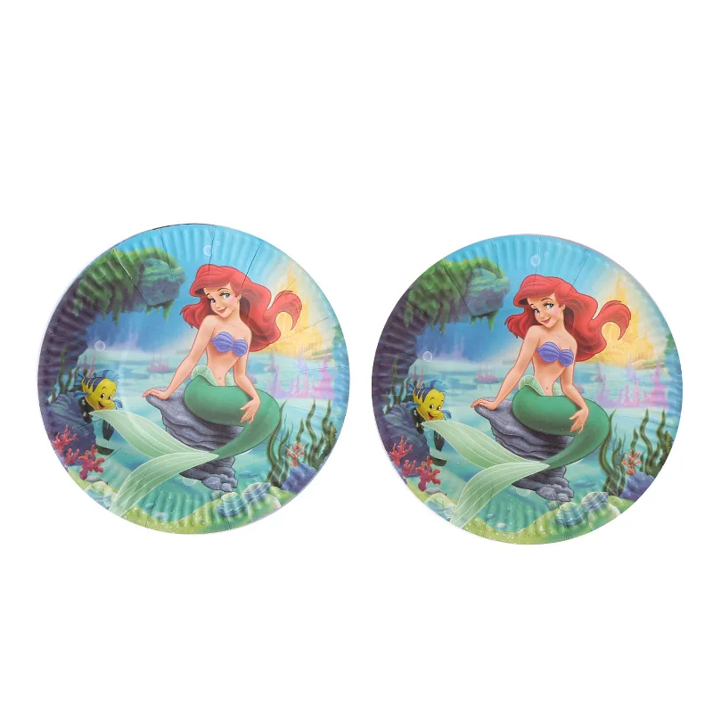 

10pcs/bag Mermaid Birthday Party Decorations Plate Kids Mermaid Birthday Party Supplies Birthday Favors the little mermaid ariel