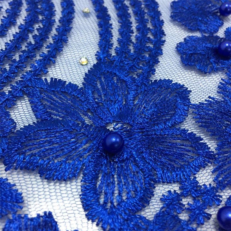 Новейшая африканская кружевная ткань с цветочной вышивкой нигерийские швейцарские кружева с бисером высокого качества для свадебного платья