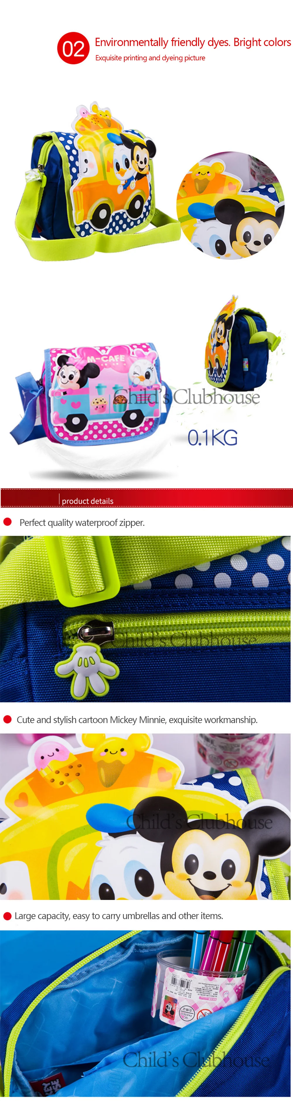 Disney Kawaii Микки Маус от 3 до 6 лет, Детская сумка-мессенджер, рюкзак в детский сад для мальчиков и девочек, Мультяшные мини-сумки на плечо