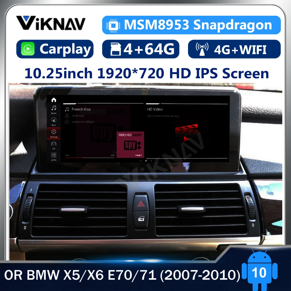 

10.25inch Android 10 car Radio GPS For BMW X5/X6 E70/71 2011-2013 CIC CCC GPS Navigation car stereo autoradio DVD Player