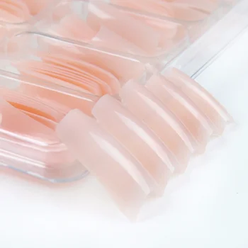 

100 pc/box Nude pink Half Nail Tips South French Salon Acrylic Nail Art False Nail Tips For Manicure For Salon Tips Build
