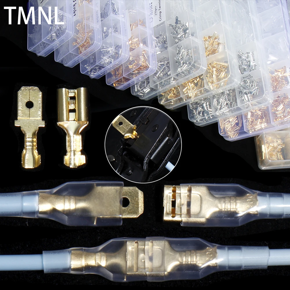 

2.8/4.8/6.3mm wire sheath connector crimping connection Electrical Spade Terminals Assortment Plug cold pressing Crimp Lug Cable