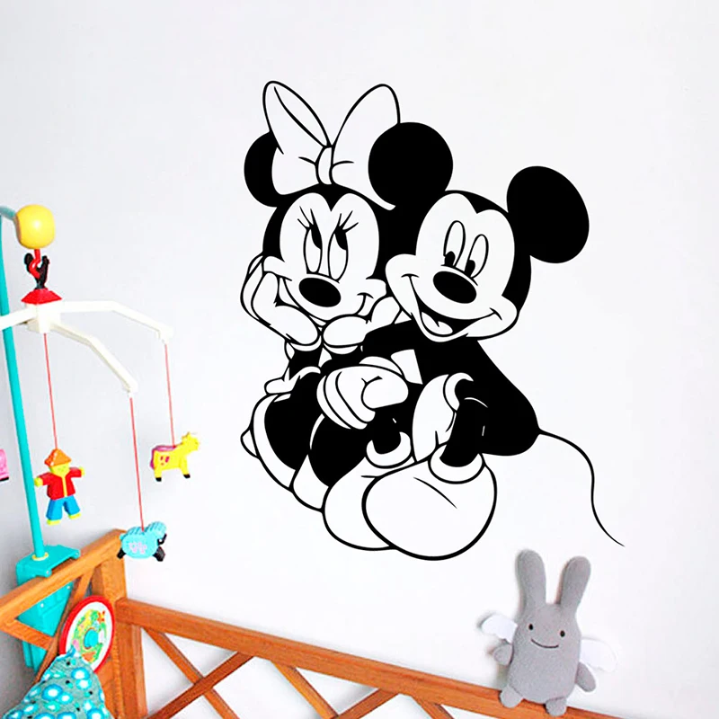 Disney Cartoon Mickey Mouse Wall Sticker For kids Room Decoration Stickers Vinyl Home Decor Wall Decals Removable Art Wallpaper
