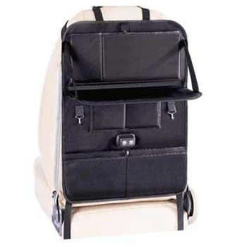 

Car Backseat Organiser Pu Leather Car Seat Protector Cover Multifunctional Car Kick Mats with 4 Usb Port Foldable Table Holder B