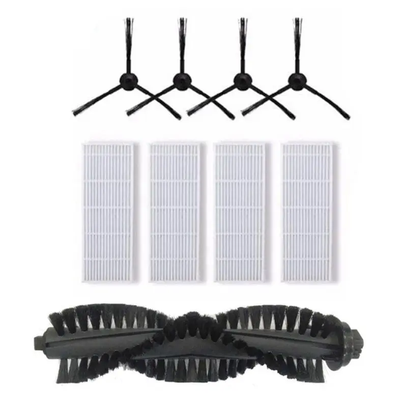 

1pc Main Brush+4pcs dust HEPA Filter+4pcs Side Brush for ILIFE A4s Robot Vacuum Cleaner accessories Parts