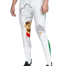 Мультяшные брюки шеф-повара с французским флагом, мужские влагоотводящие брюки с высокой талией, тянущиеся брюки из искусственной кожи, полная длина, для беременных